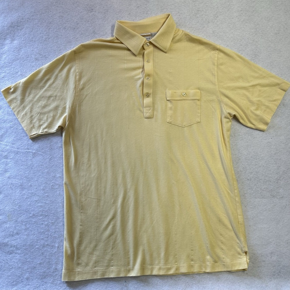 Vintage London Fog Polo Shirt Men's XL Yellow
